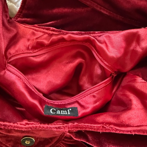 Cami Red Velvet Bag - Picture 7 of 9